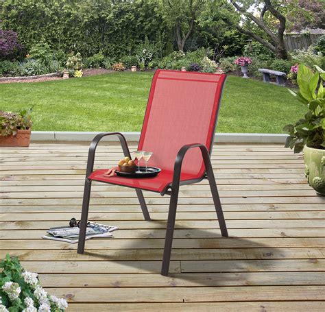 CANVAS Como Lightweight Plastic Outdoor PatioDining Stacking Chair. . Patio sling stacking chairs